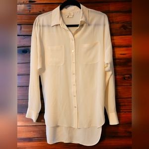 Kate Spade Ivory Silk Long Sleeve Blouse Size 4